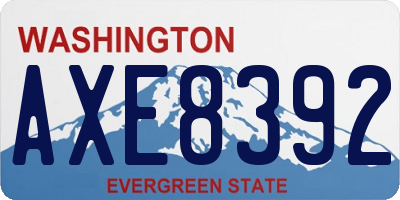 WA license plate AXE8392