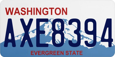 WA license plate AXE8394