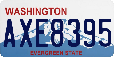 WA license plate AXE8395