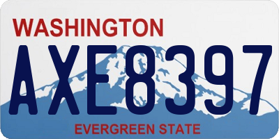 WA license plate AXE8397