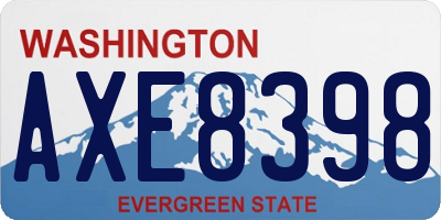 WA license plate AXE8398