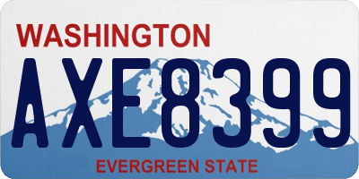 WA license plate AXE8399