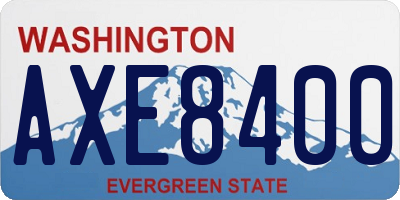 WA license plate AXE8400