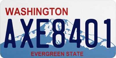 WA license plate AXE8401