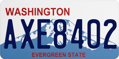 WA license plate AXE8402