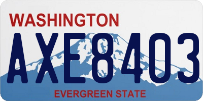 WA license plate AXE8403