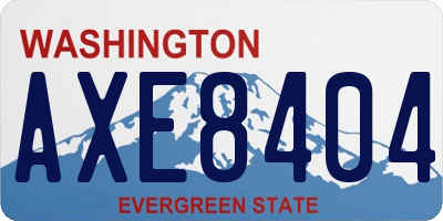 WA license plate AXE8404