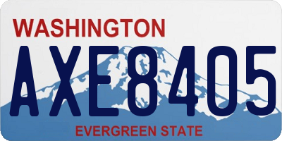 WA license plate AXE8405