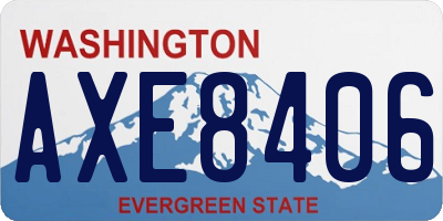 WA license plate AXE8406