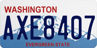 WA license plate AXE8407