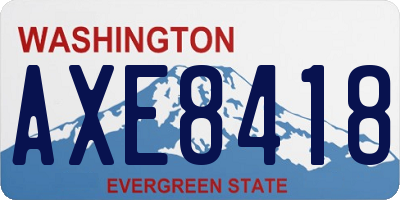 WA license plate AXE8418