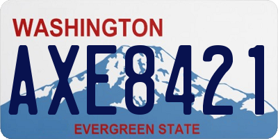 WA license plate AXE8421