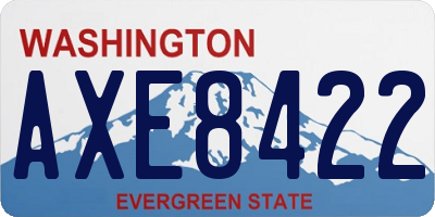 WA license plate AXE8422