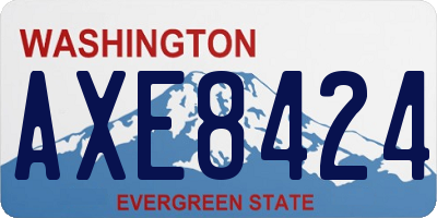 WA license plate AXE8424