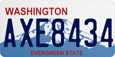 WA license plate AXE8434