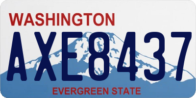 WA license plate AXE8437