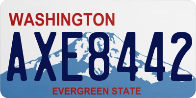 WA license plate AXE8442