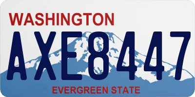 WA license plate AXE8447