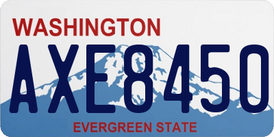 WA license plate AXE8450