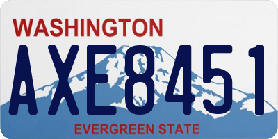 WA license plate AXE8451