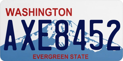 WA license plate AXE8452