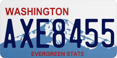 WA license plate AXE8455