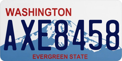 WA license plate AXE8458