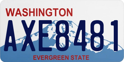 WA license plate AXE8481