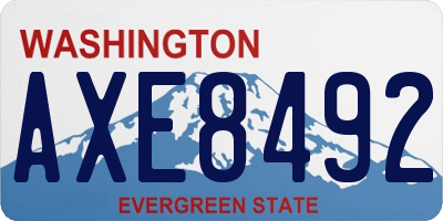 WA license plate AXE8492