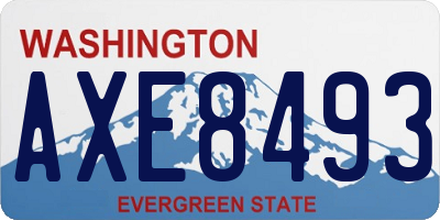 WA license plate AXE8493