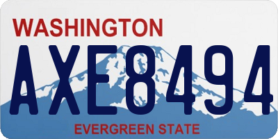 WA license plate AXE8494