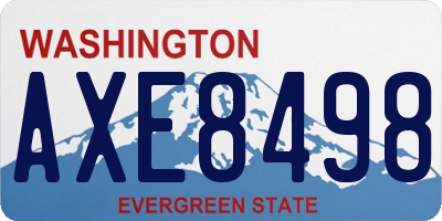 WA license plate AXE8498