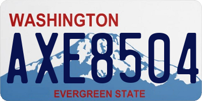 WA license plate AXE8504