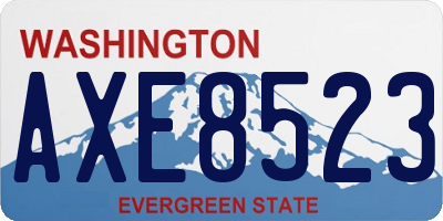 WA license plate AXE8523