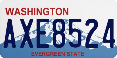 WA license plate AXE8524