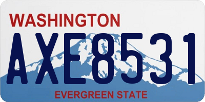 WA license plate AXE8531