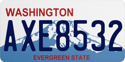 WA license plate AXE8532