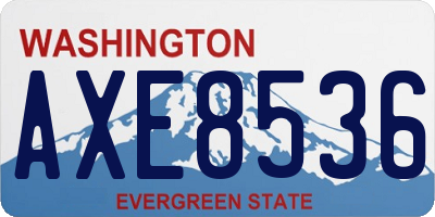 WA license plate AXE8536