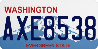 WA license plate AXE8538