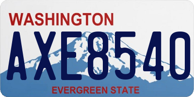 WA license plate AXE8540