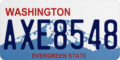 WA license plate AXE8548