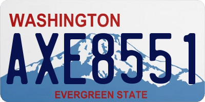 WA license plate AXE8551