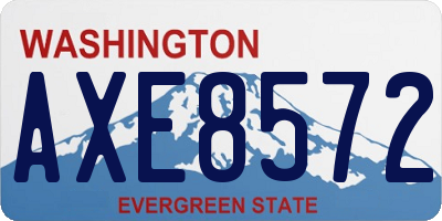WA license plate AXE8572