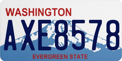 WA license plate AXE8578