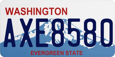 WA license plate AXE8580