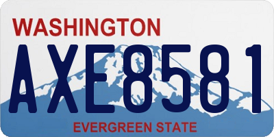 WA license plate AXE8581