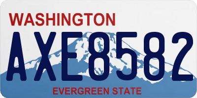 WA license plate AXE8582