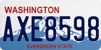 WA license plate AXE8598