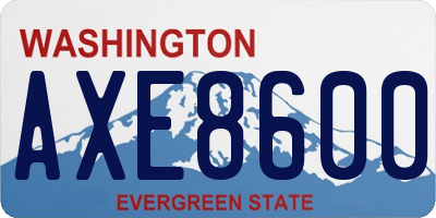 WA license plate AXE8600