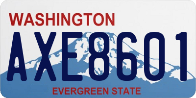 WA license plate AXE8601